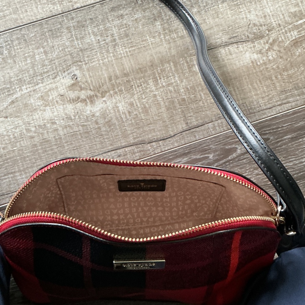 kate spade Brightwater Hanna Red and Black Plaid Crossbody Bag - Picture 2 of 3